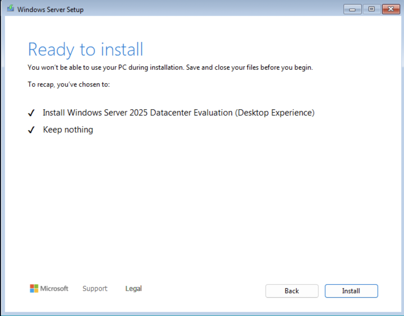 Install progress