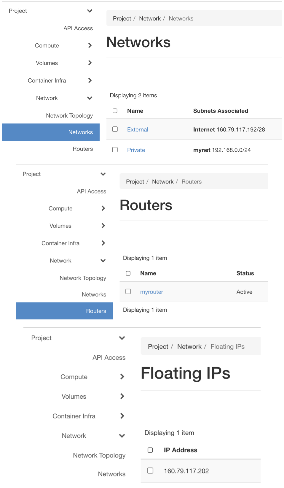 Network details