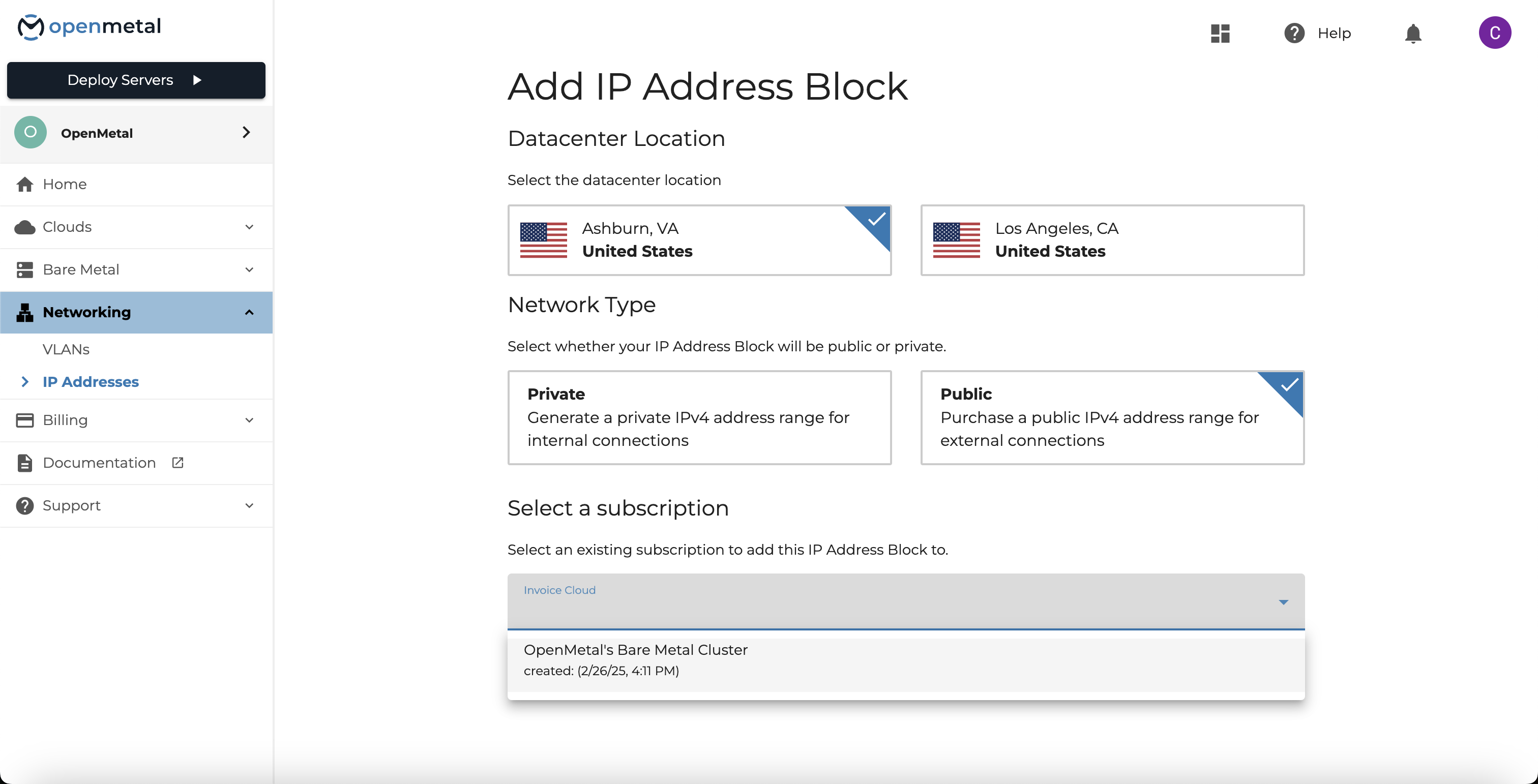 IP Address Creation