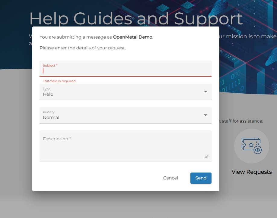 OpenMetal Central Request Form