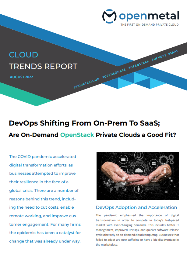 Cloud Trends: DevOps Shifting From On-Prem To SaaS; Are On-Demand OpenStack Private Clouds a Good Fit?