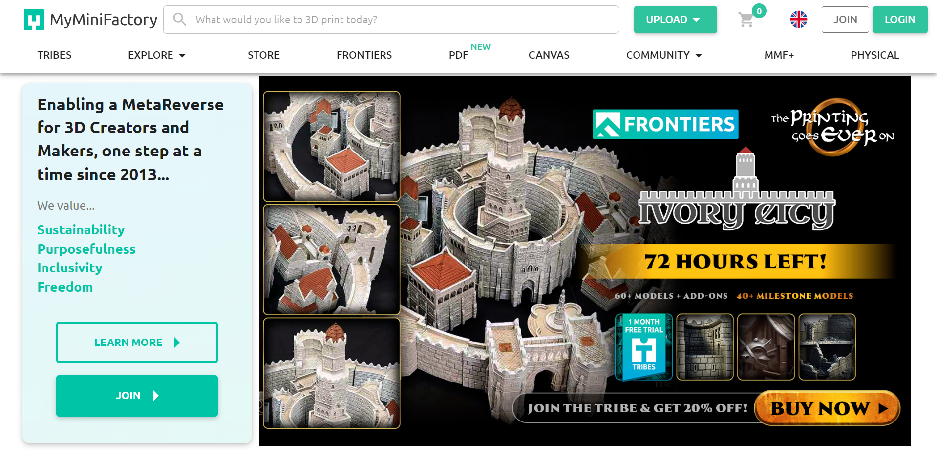 MyMiniFactory website homepage