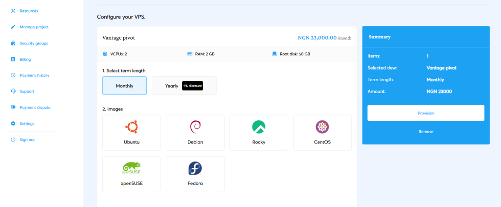 CloudVantage Control Panel