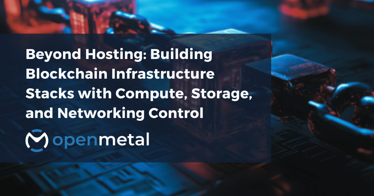 Integrated blockchain infrastructure stack with dedicated compute servers, storage clusters, and networking components