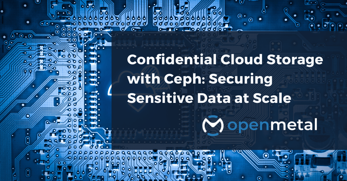 Ceph distributed storage architecture with multiple storage nodes, replication traffic, and encrypted data flows in a private cloud environment