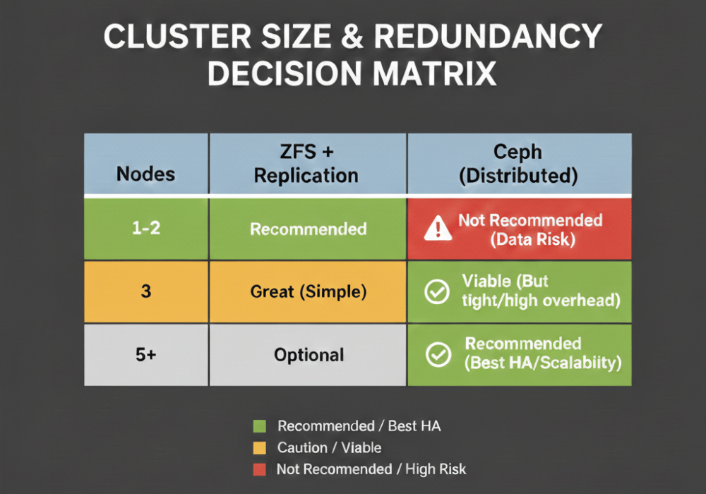Cluster Size and Redundancy Matrix