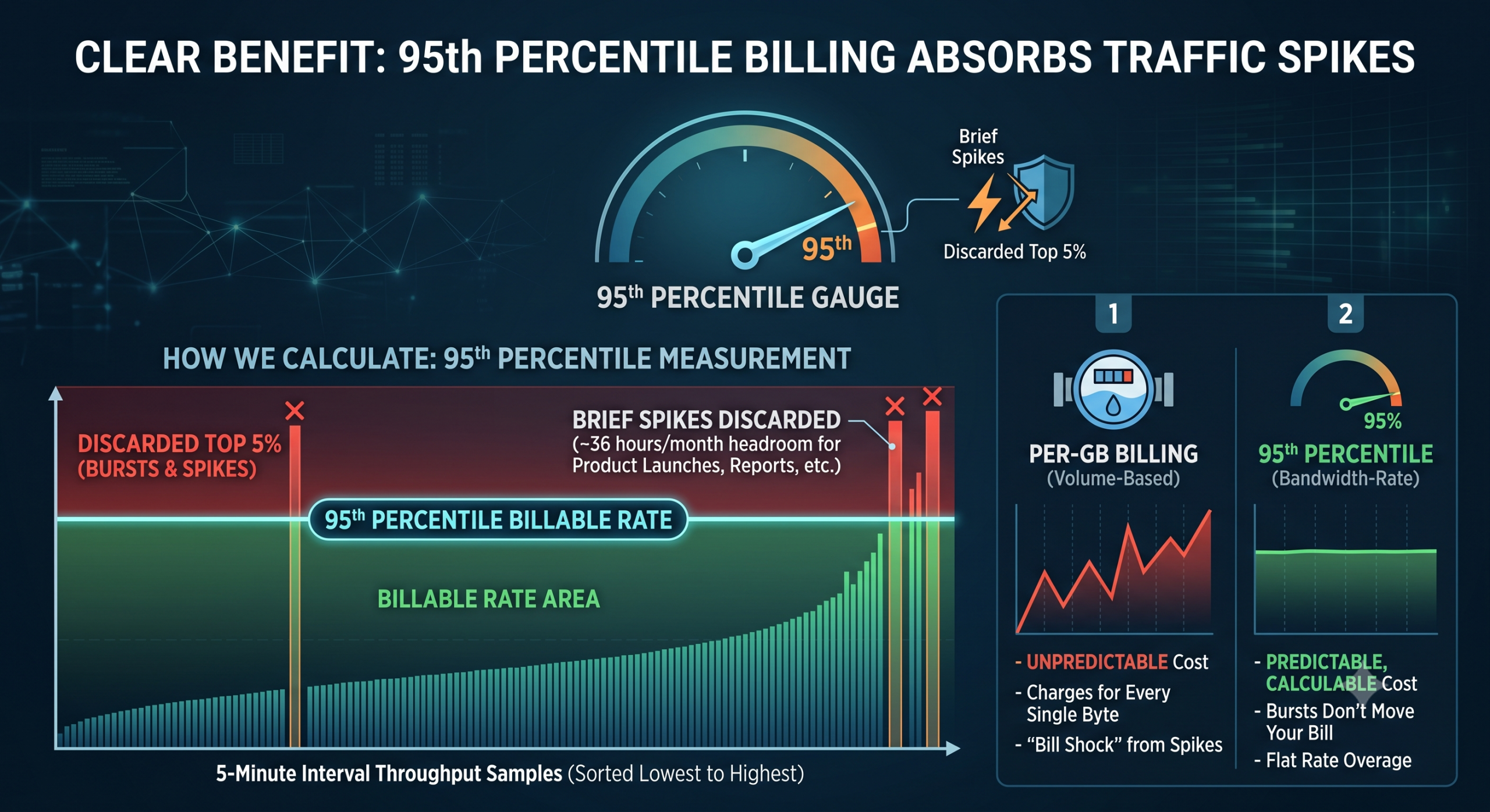 95th Percentile Billing Absorbs Traffic Spikes