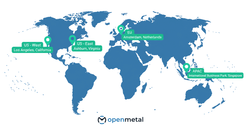 OpenMetal Data Center Locations Map